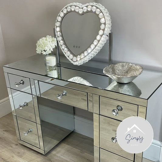 Unveiling Glamour: The Enchanting Dressing Table, Mirror, and Stool Ensemble