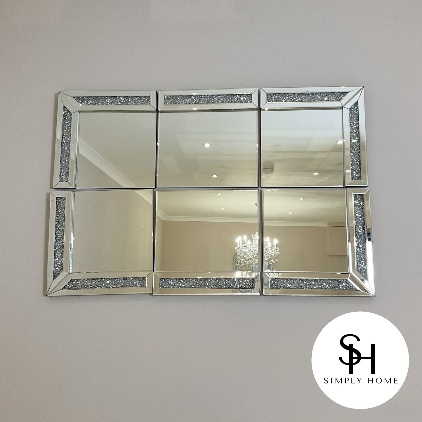 Diamond Crush 6 Panel Wall Mirror