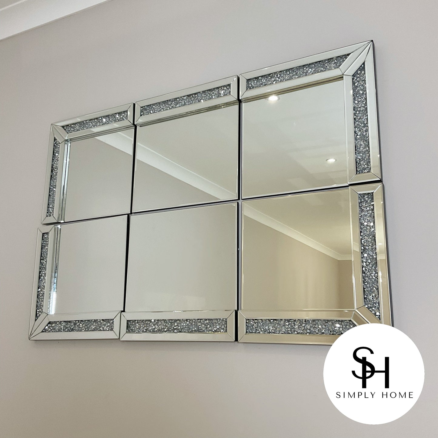 Diamond Crush 6 Panel Wall Mirror