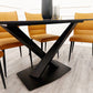 Santoro 1.6M Black Sintered Dining table with Tan Fiorentina Chairs