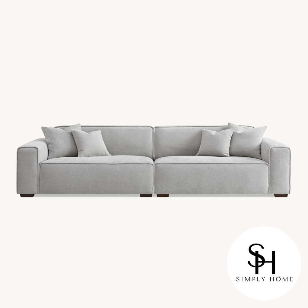 Dakota 4 seater with Chaise in Pebble Boucle