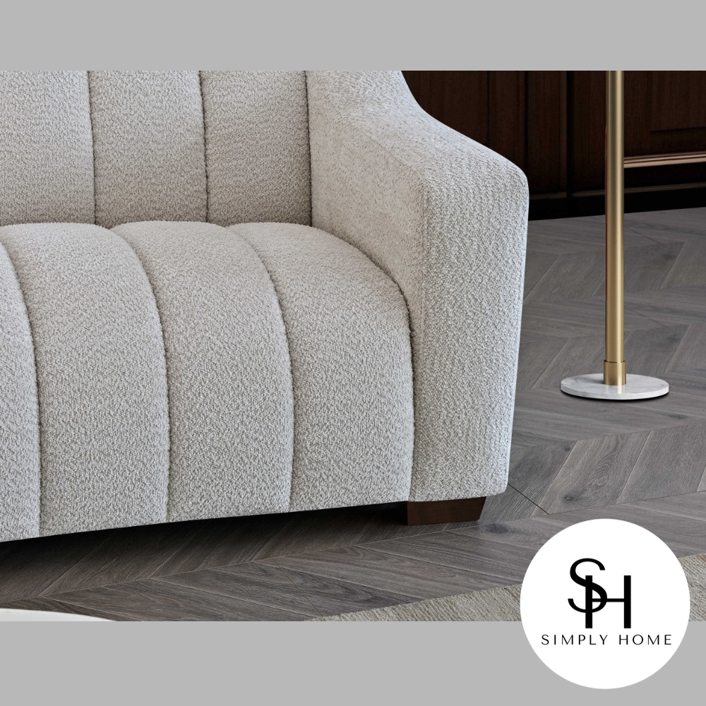 Astoria 3 Seater Sofa in Oatmeal Boucle Fabric