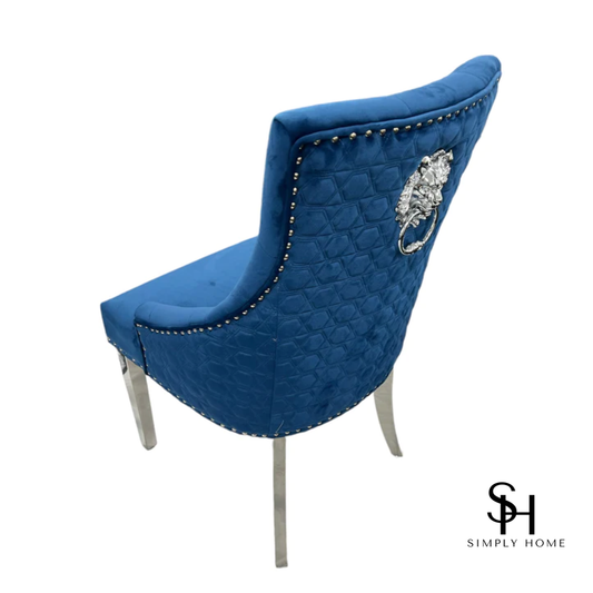 Blue Leo Velvet Dining Chairs