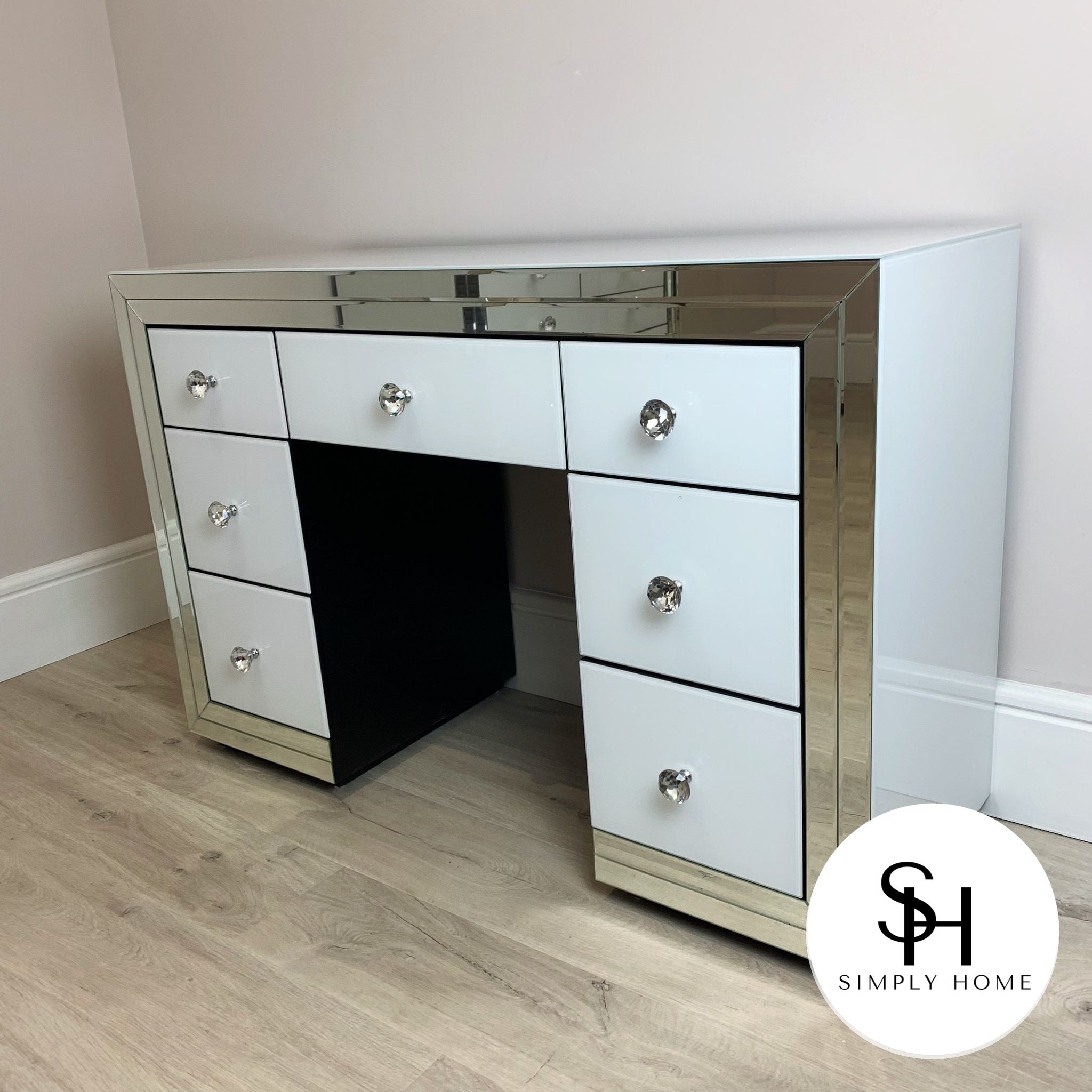 7 drawer classic mirrored 2025 dressing table