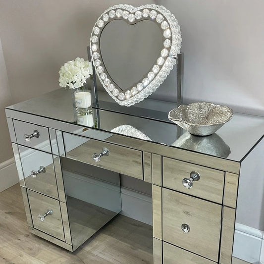 Classic Mirrored Dressing Table and Mirror Bundle