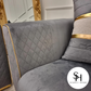France 3 & 2 Seater Sofa Set - Grey & Gold