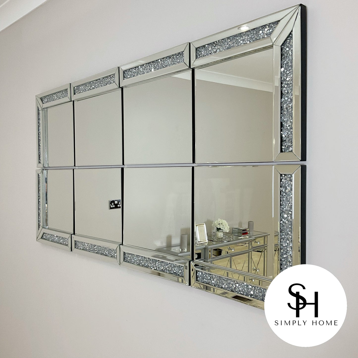 Diamond Crush 8 Panel Wall Mirror