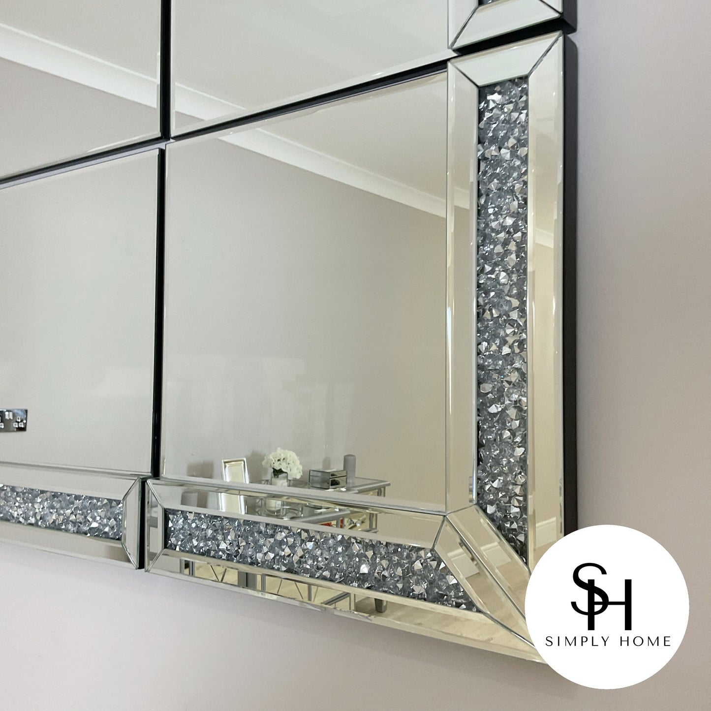 Diamond Crush 8 Panel Wall Mirror