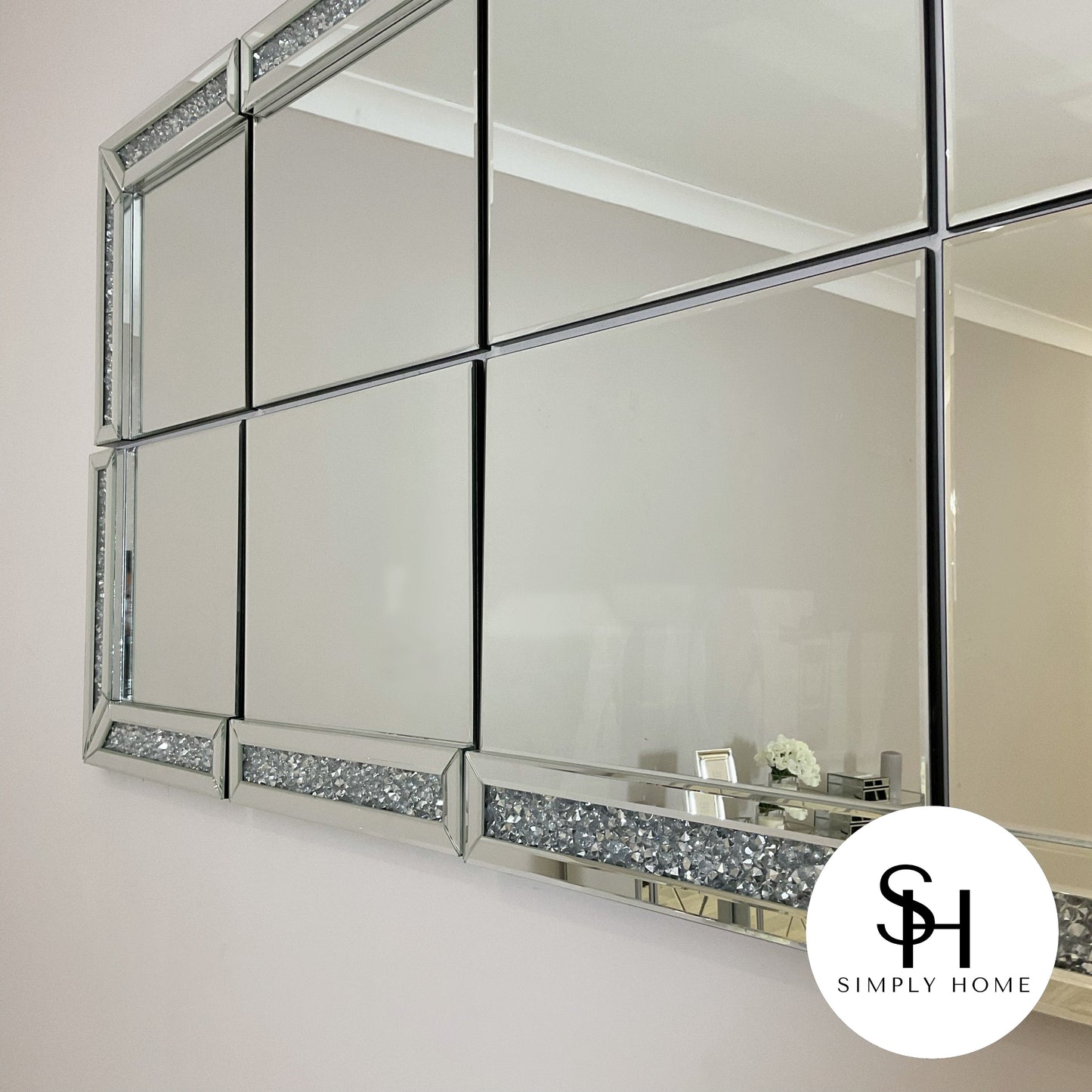 Diamond Crush 8 Panel Wall Mirror