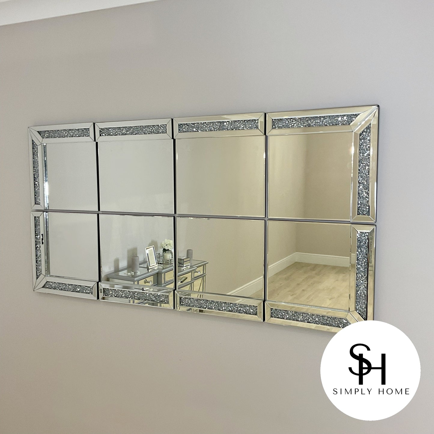 Diamond Crush 8 Panel Wall Mirror