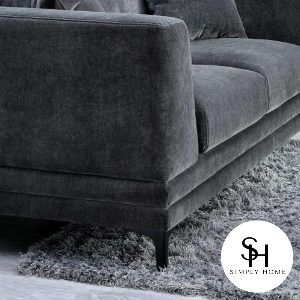 Lenox Sofa Range in Steel Velvet