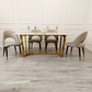 Luciana 1.8M Gold White Marble Dining Table with Grey Adrianna Chairs