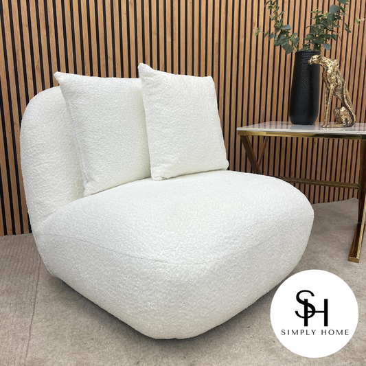 White Miami Swivel Accent Chair