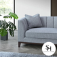 Milan Cooper 3 Seater Sofa in Dolphin Boucle