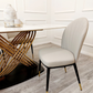 Orabella Gold White Marble Dining Table with Grey Edra Chairs