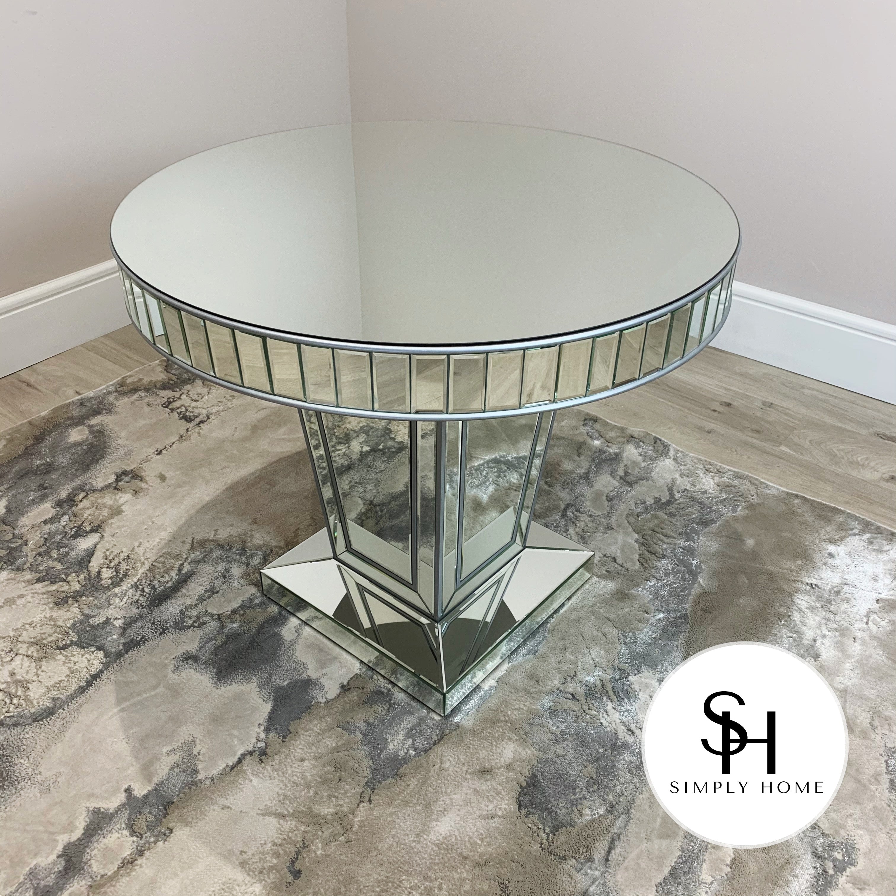 Circle shop mirror table