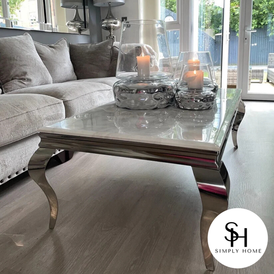 Riviera White Marble Coffee Table