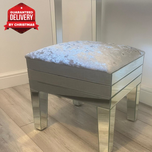 Classic Mirrored Dressing Table Stool