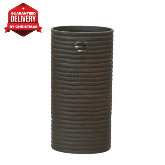 Black Glazed Cylindrical Vase