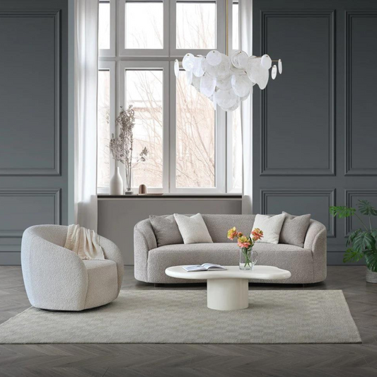 Nolita Boucle Teddy Sofa and Accent Chair