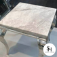 Grey Marble Riviera Silver Chrome Side Table