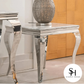 Grey Marble Riviera Silver Chrome Side Table