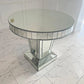 Timeless Silver Trim Circular Mirrored Dining Table with 4 Black Vincent Velvet Dining Chairs