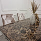 Xavia 1.8m Dining Table in Brown Marble with Beige Velvet Leo Dining Chairs