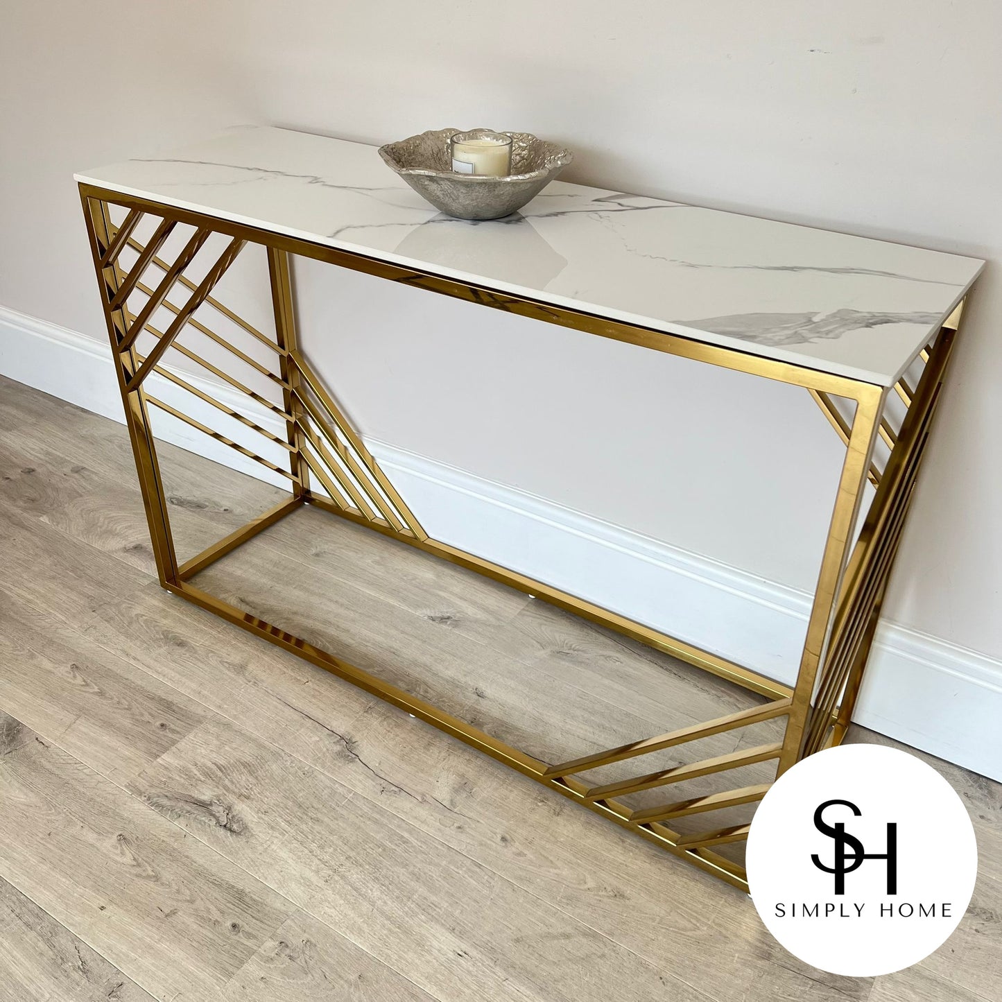 Angelo White Marble Console Table